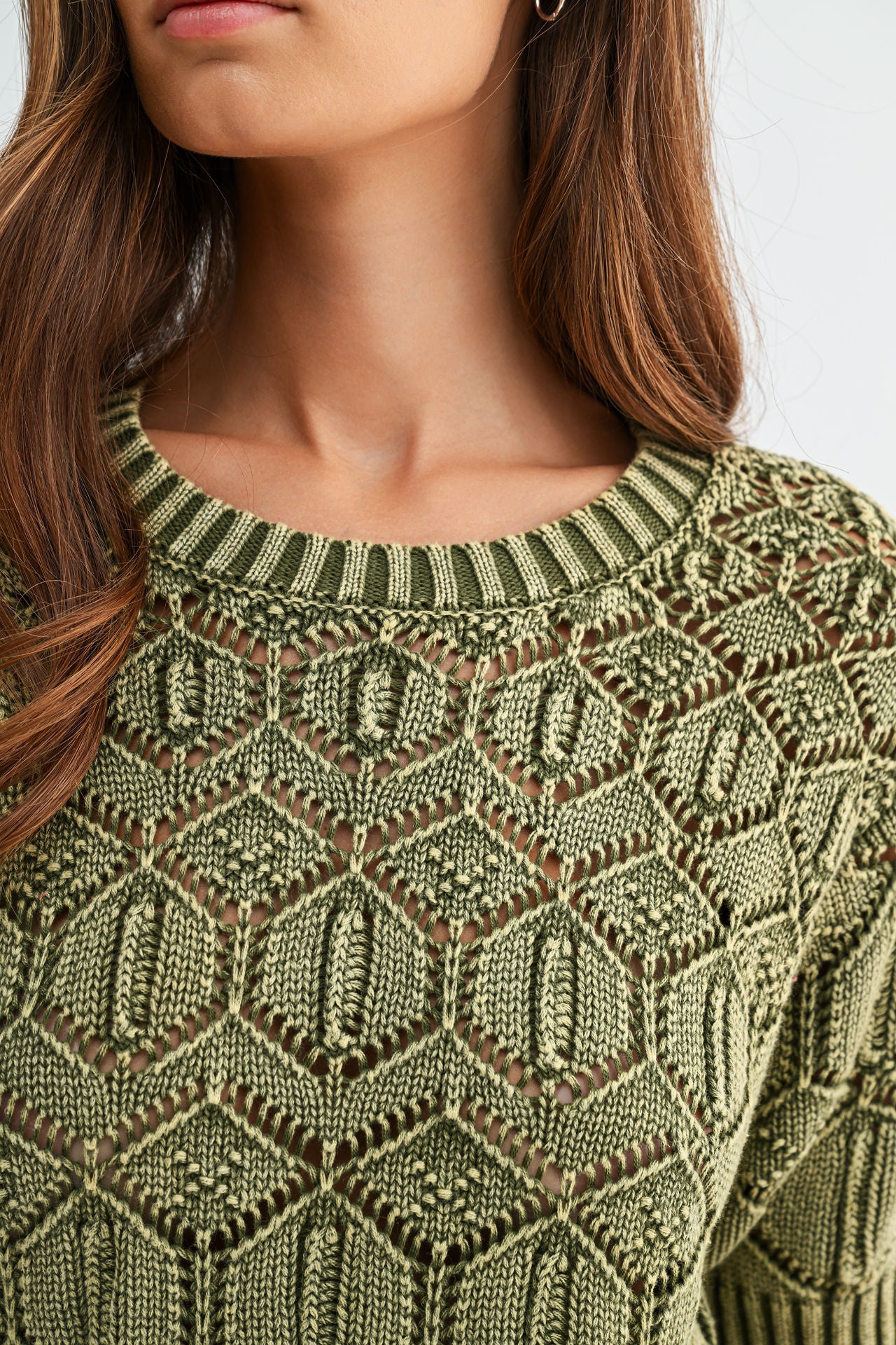 Pine Short Sleeve Distressed Sweater