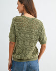 Pine Short Sleeve Distressed Sweater
