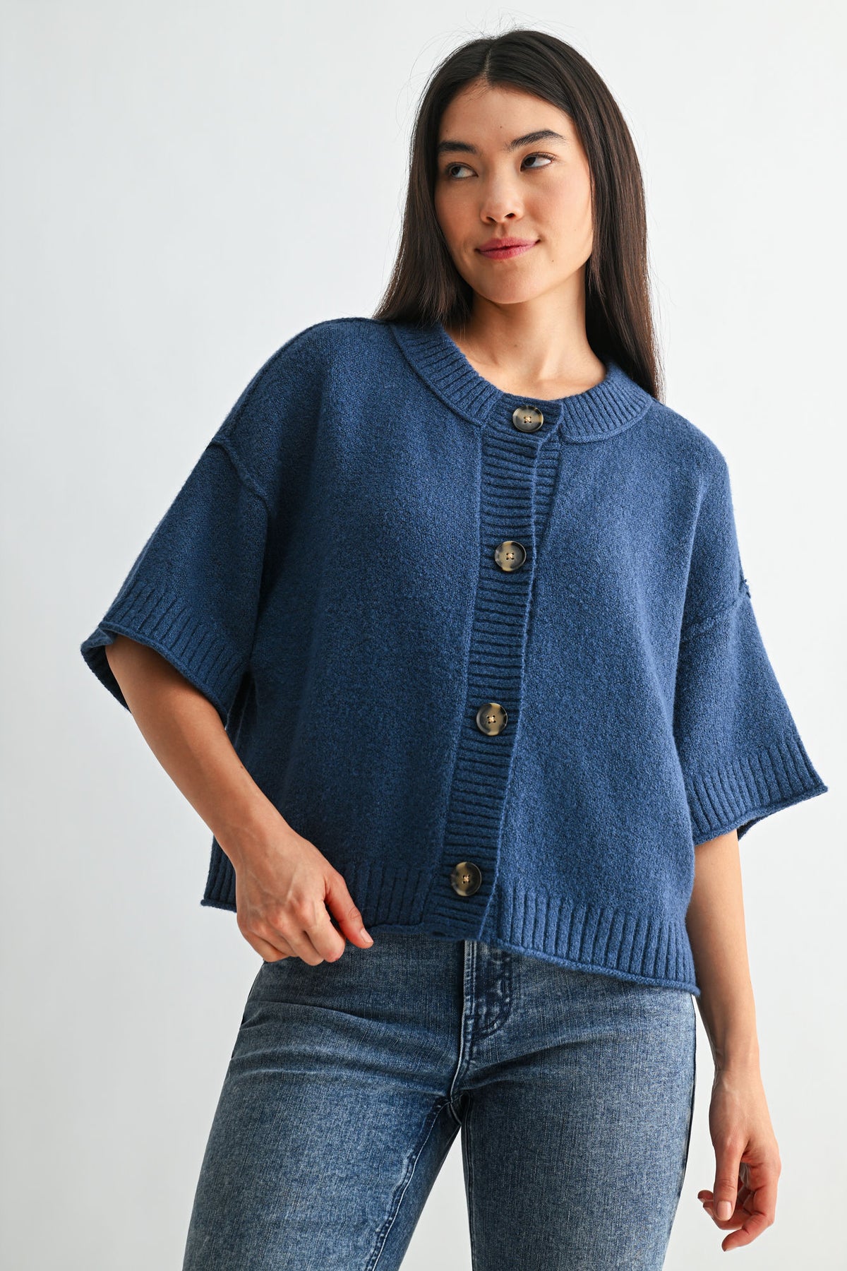 Cadet Blue Broome Crop Cardigan