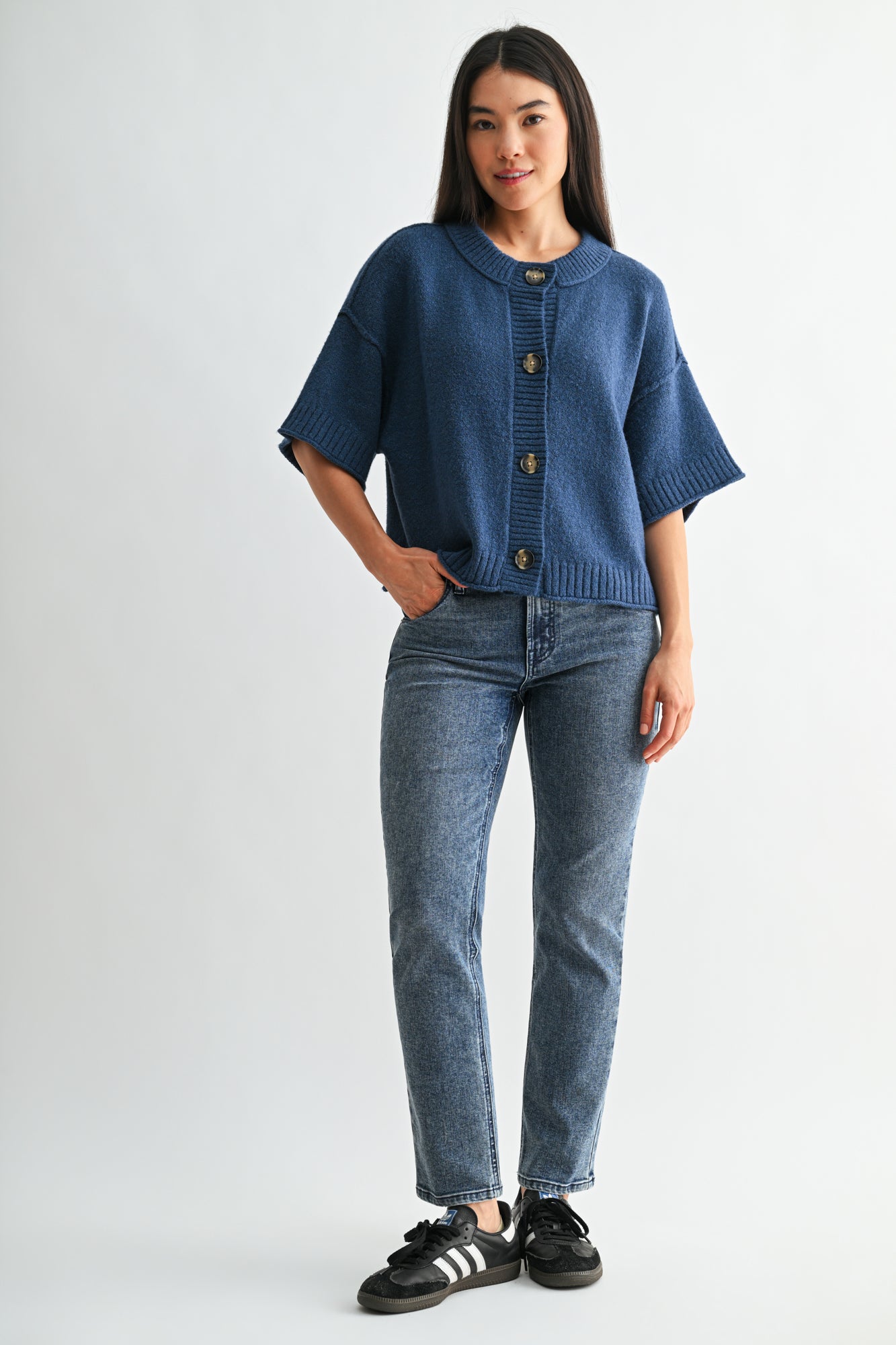 Cadet Blue Broome Crop Cardigan