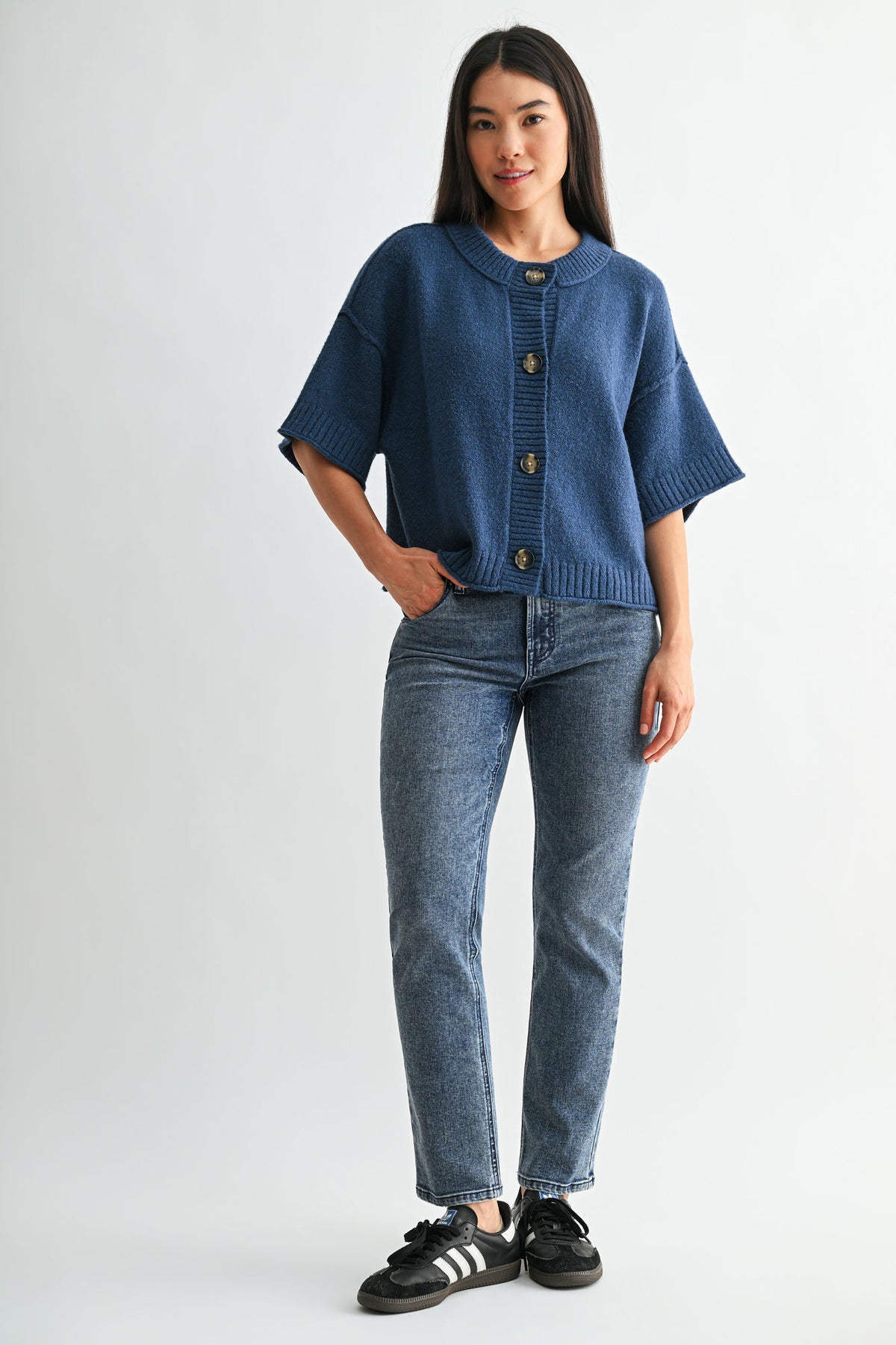 Cadet Blue Broome Crop Cardigan
