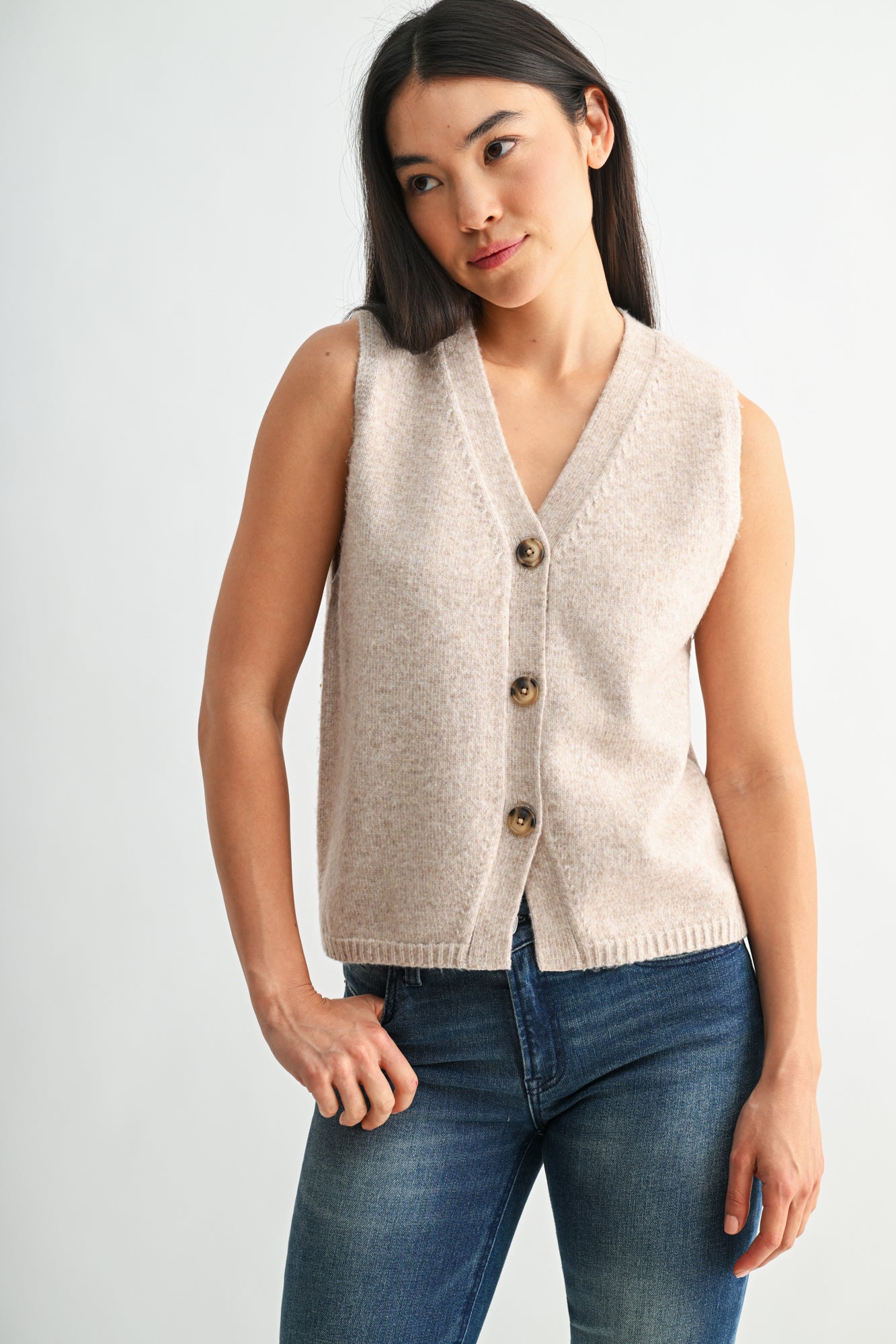 Sleeveless Button Down Vest