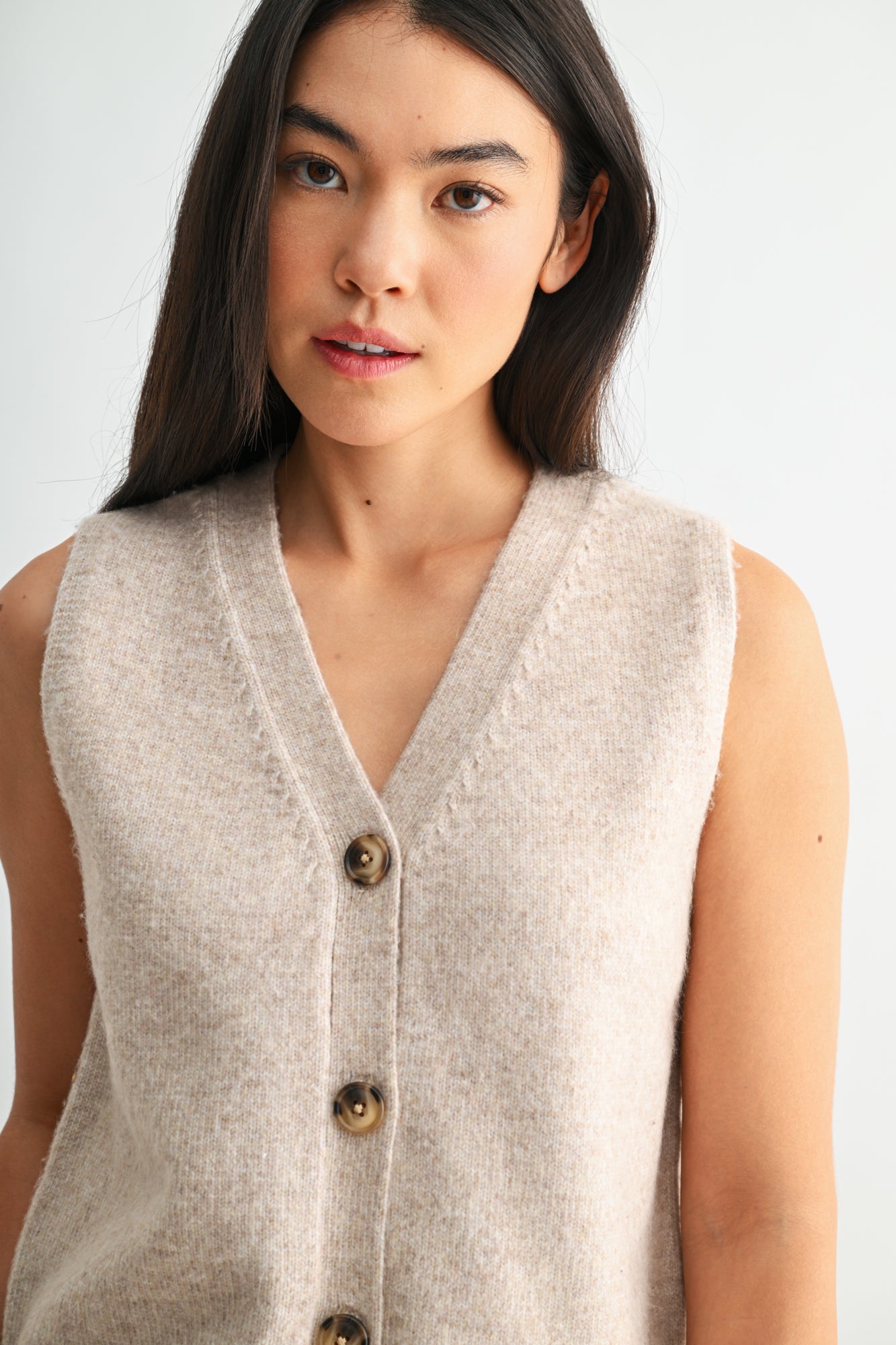 Sleeveless Button Down Vest