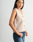 Sleeveless Button Down Vest