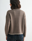 Mushroom Long Sleeve Blanket Stitch Sweater