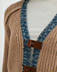 Tan Long Sleeve Cropped Cardigan