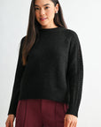 Black Long Sleeve Mock Neck Sweater