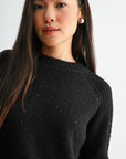 Black Petite Long Sleeve Mock Neck Sweater