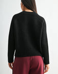 Black Sleeve Mock Neck Sweater