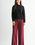 Black Petite Long Sleeve Mock Neck Sweater