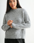 Silver Long Sleeve Mock Neck Sweater
