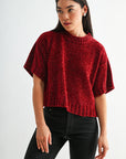 Burgundy Petite Broome Chenille Sweater