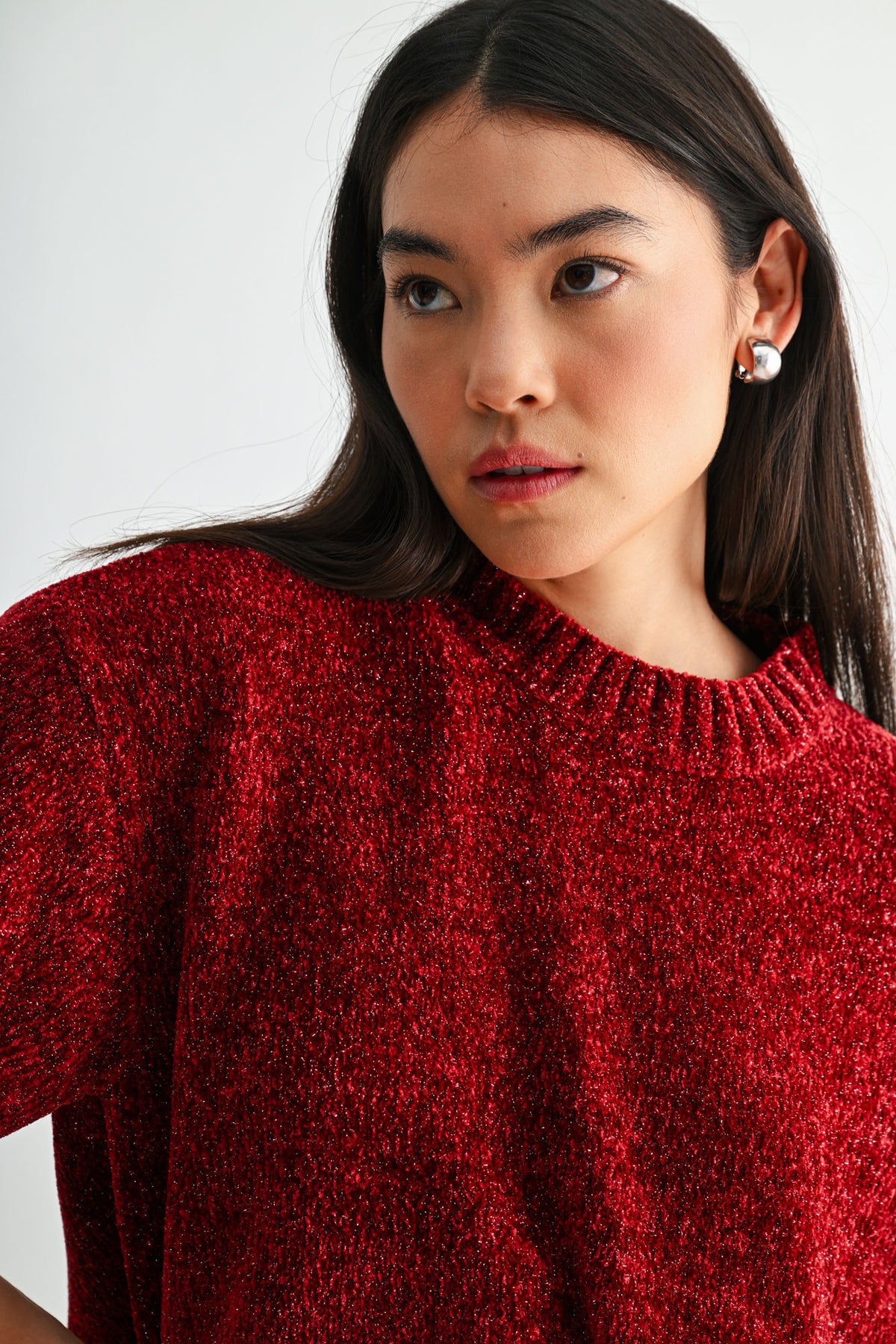 Burgundy Plus-Size Broome Chenille Sweater