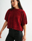 Burgundy Plus-Size Broome Chenille Sweater