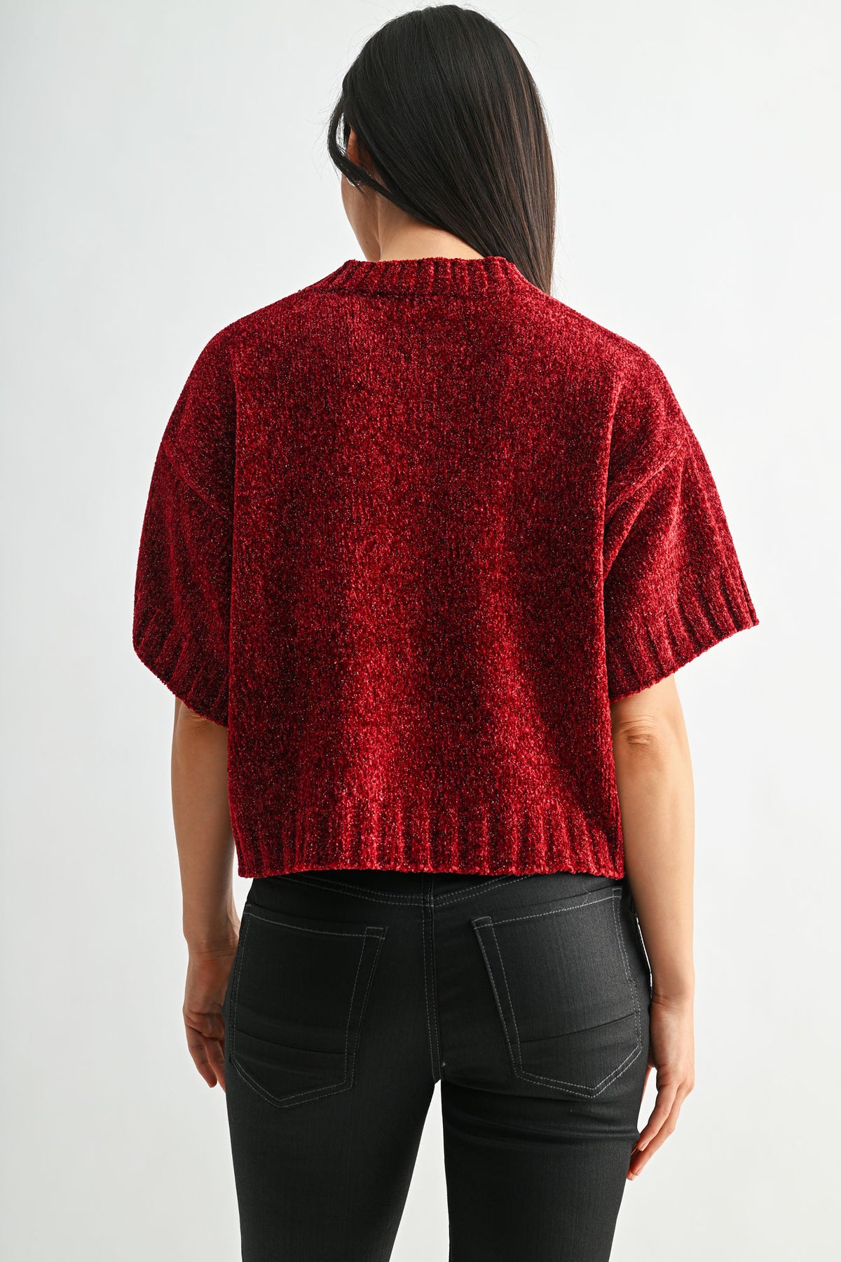 Burgundy Plus-Size Broome Chenille Sweater