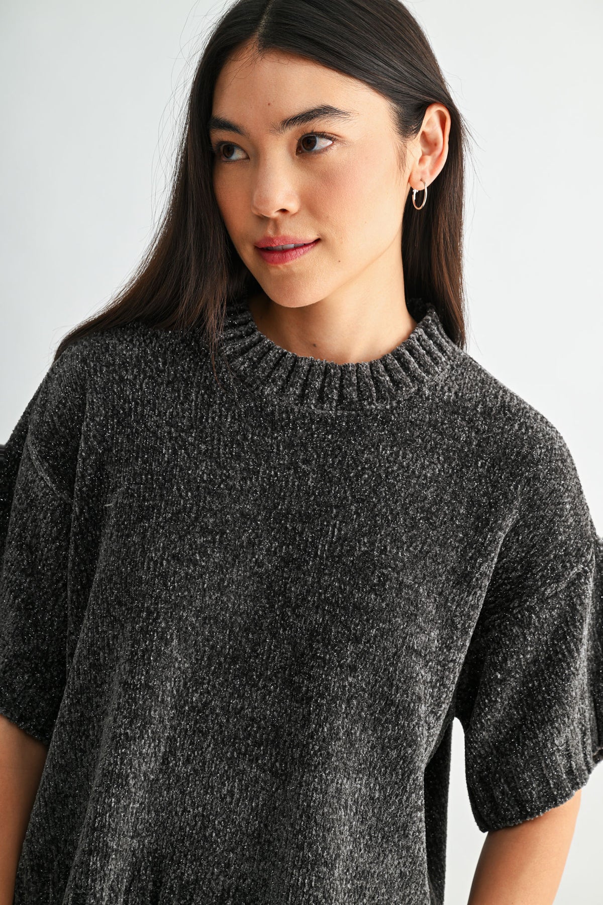 Charcoal Petite Broome Chenille Sweater