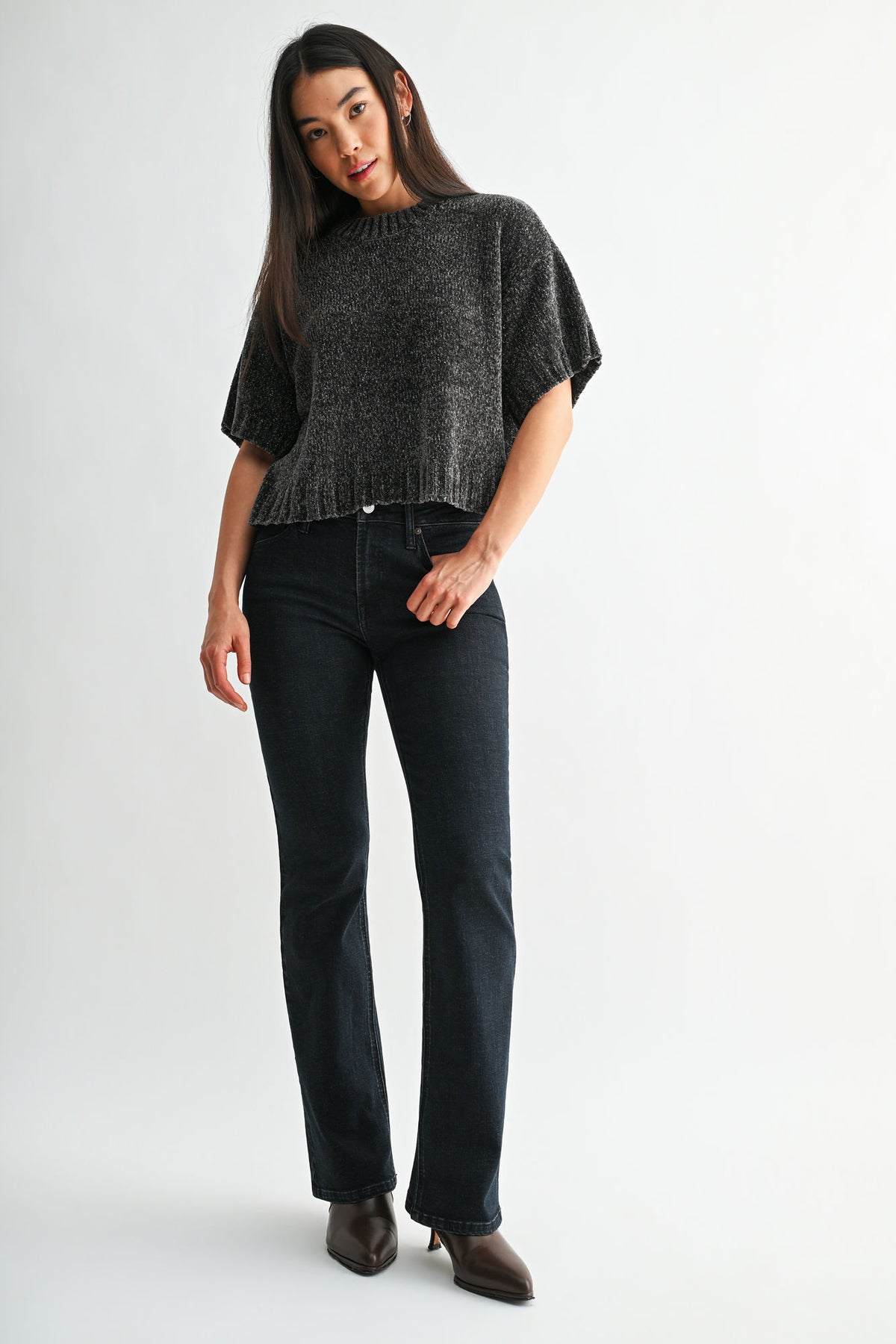 Charcoal Petite Broome Chenille Sweater