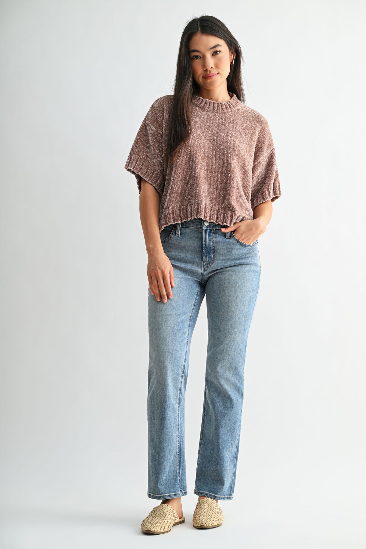 Taupe Petite Broome Chenille Sweater