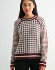 Burgundy Petite Long Sleeve Raglan Sleeve Sweater