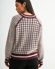 Burgundy Long Sleeve Raglan Sleeve Sweater