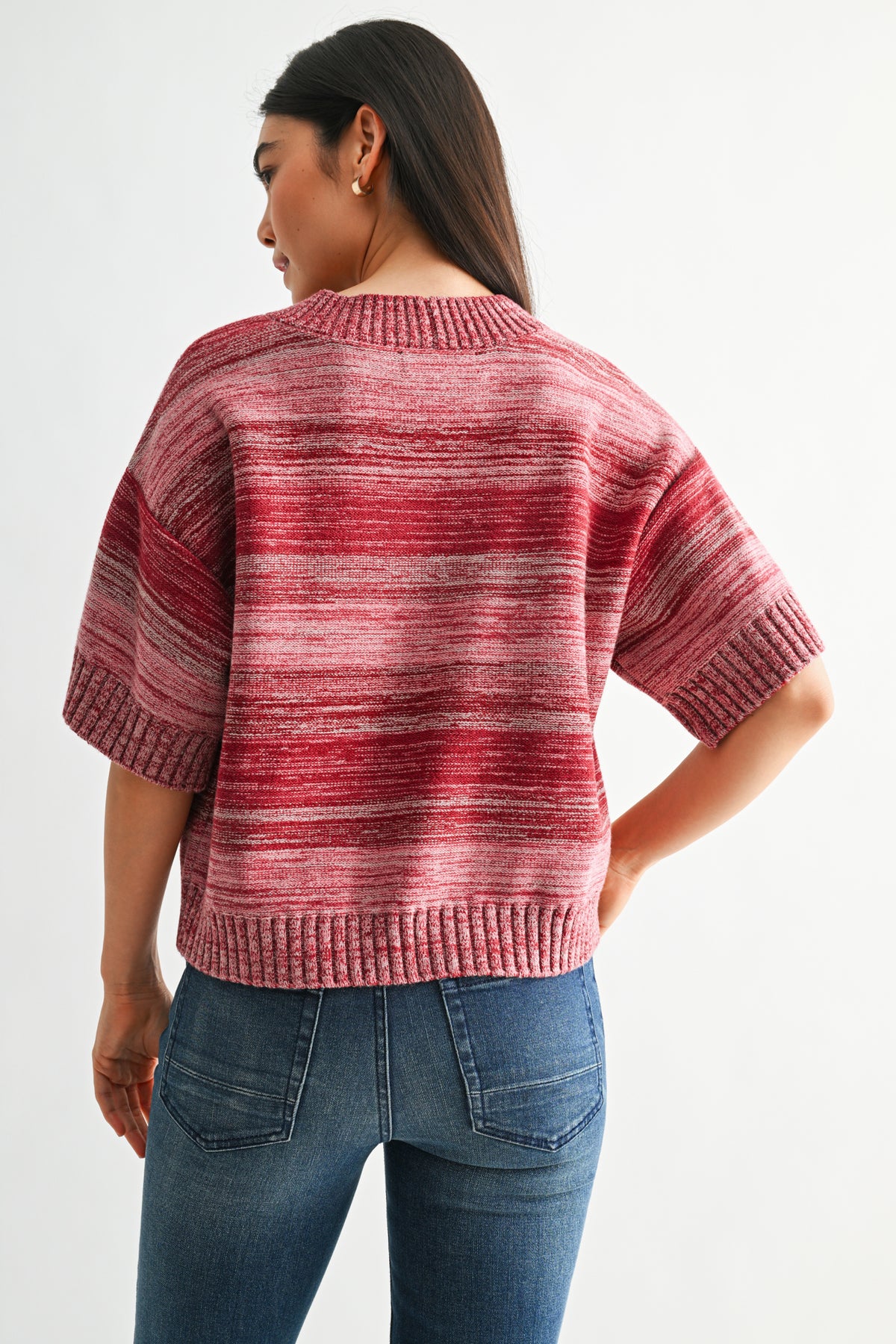 Cherry Plus-Size Broome Striped Crop Sweater