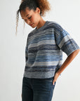 Navy Plus-Size Broome Striped Crop Sweater