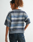 Navy Broome Striped Crop Sweater