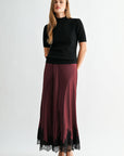 Black Short Sleeve Mock Neck Sweater