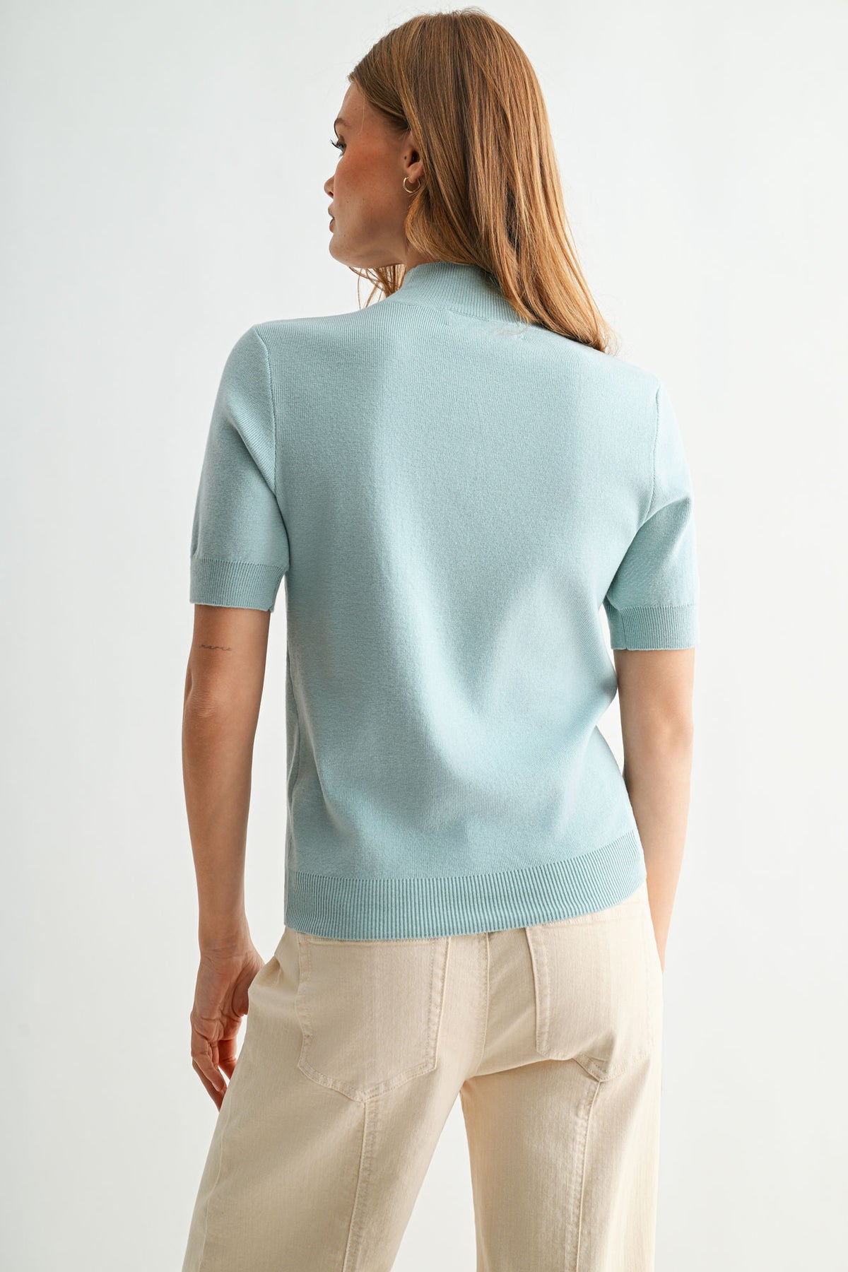 Skyway Short Sleeve Mock Neck Sweater
