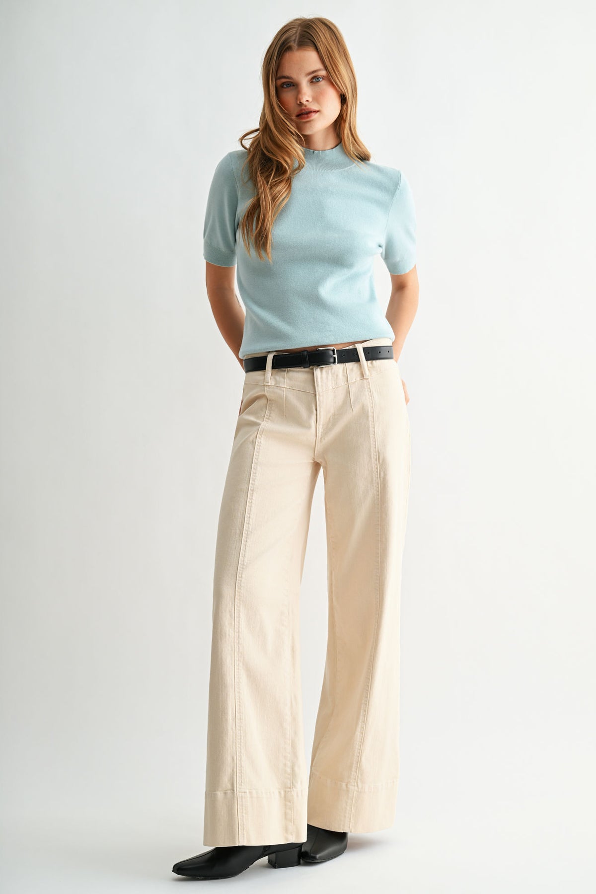 Skyway Short Sleeve Mock Neck Sweater