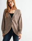 Oatmeal Long Sleeve Cocoon Cardigan