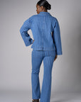 Showcase your personality with the Patch Pocket Denim Jacket in striking 'Indigo Stripe Denim'.