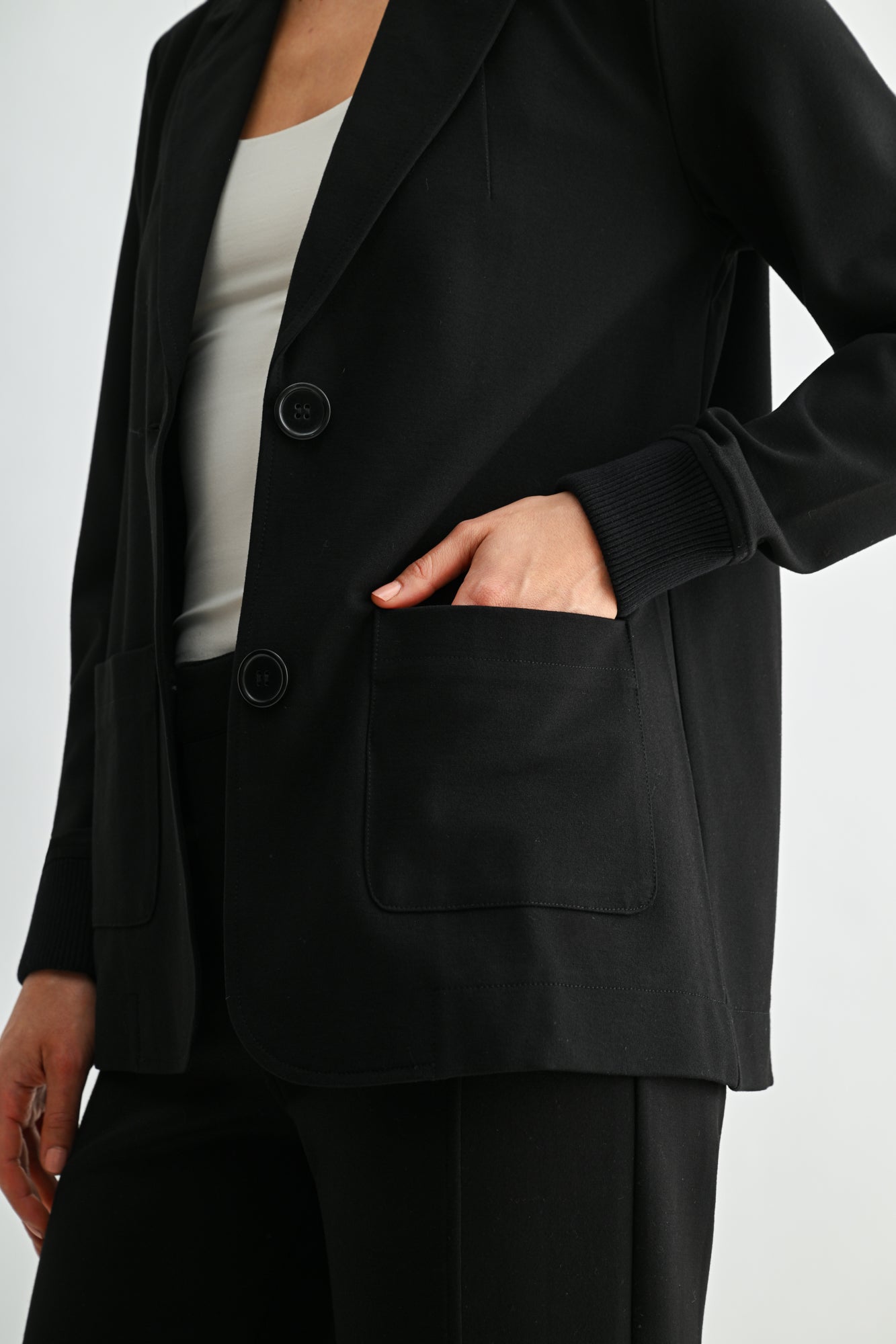 Black Ribbed Blazer