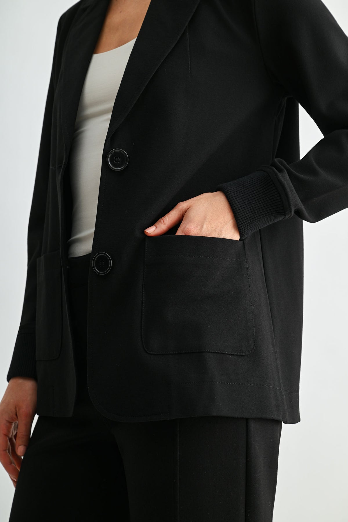 Black Ribbed Blazer
