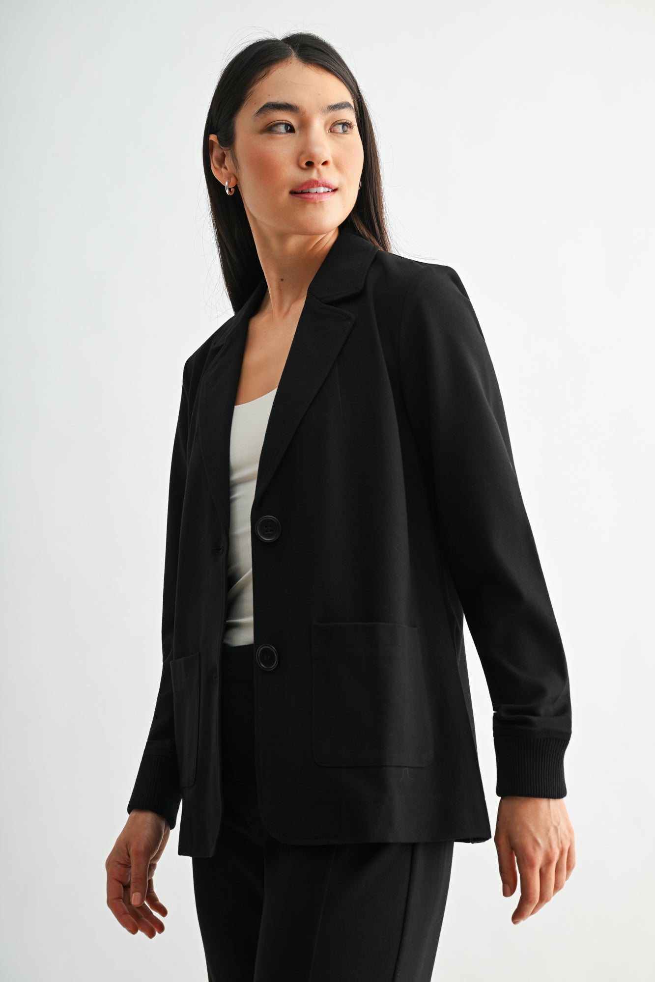 Black Ribbed Blazer
