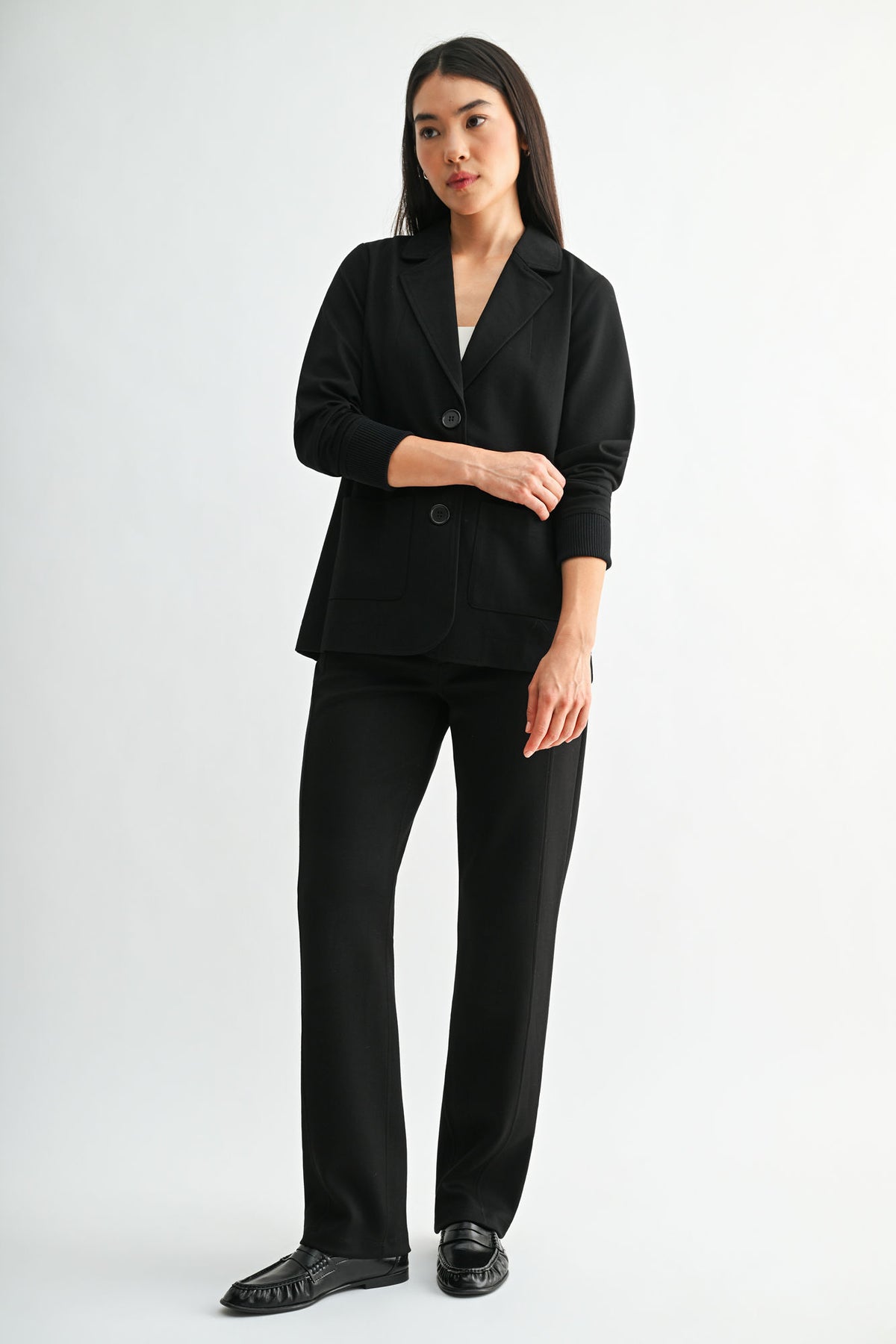 Black Ribbed Blazer