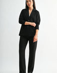 Black Ribbed Blazer