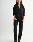 Black Ribbed Blazer