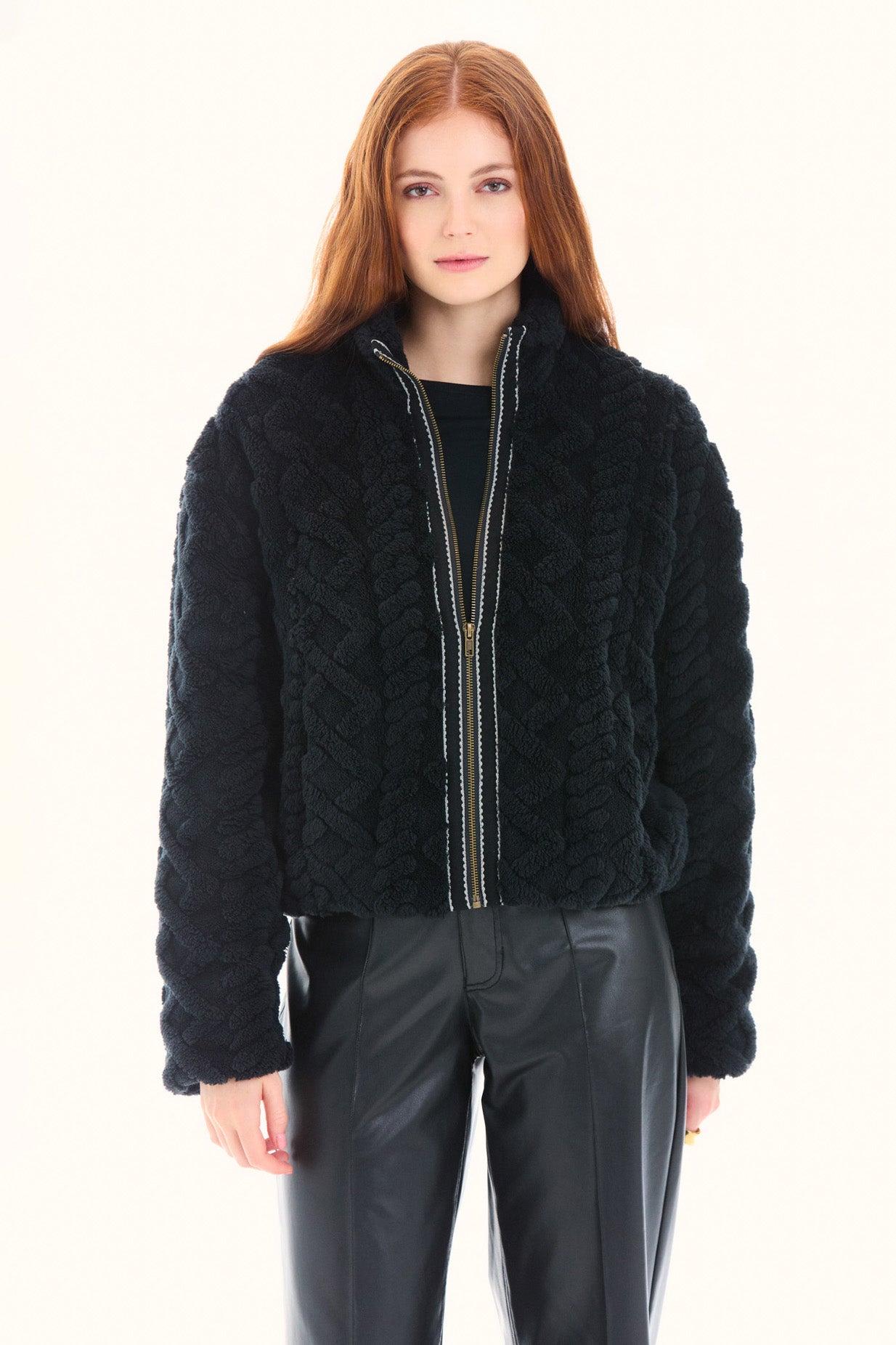 Black Faux-Fur Jacket
