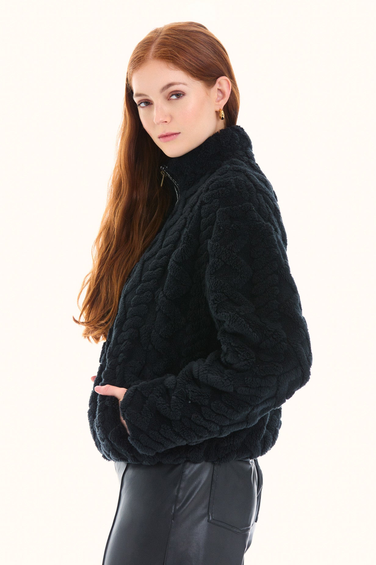 Black Faux-Fur Jacket
