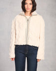 Cream Faux-Fur Jacket
