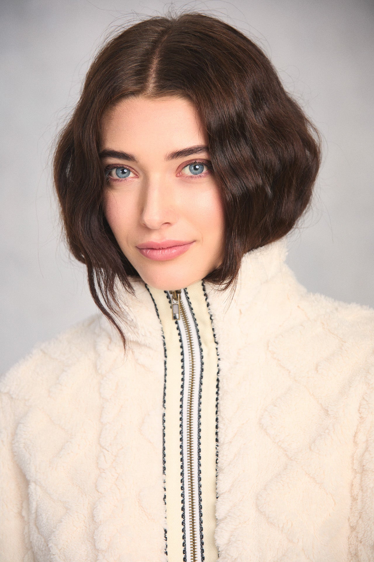 Cream Faux-Fur Jacket
