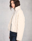 Cream Faux-Fur Jacket
