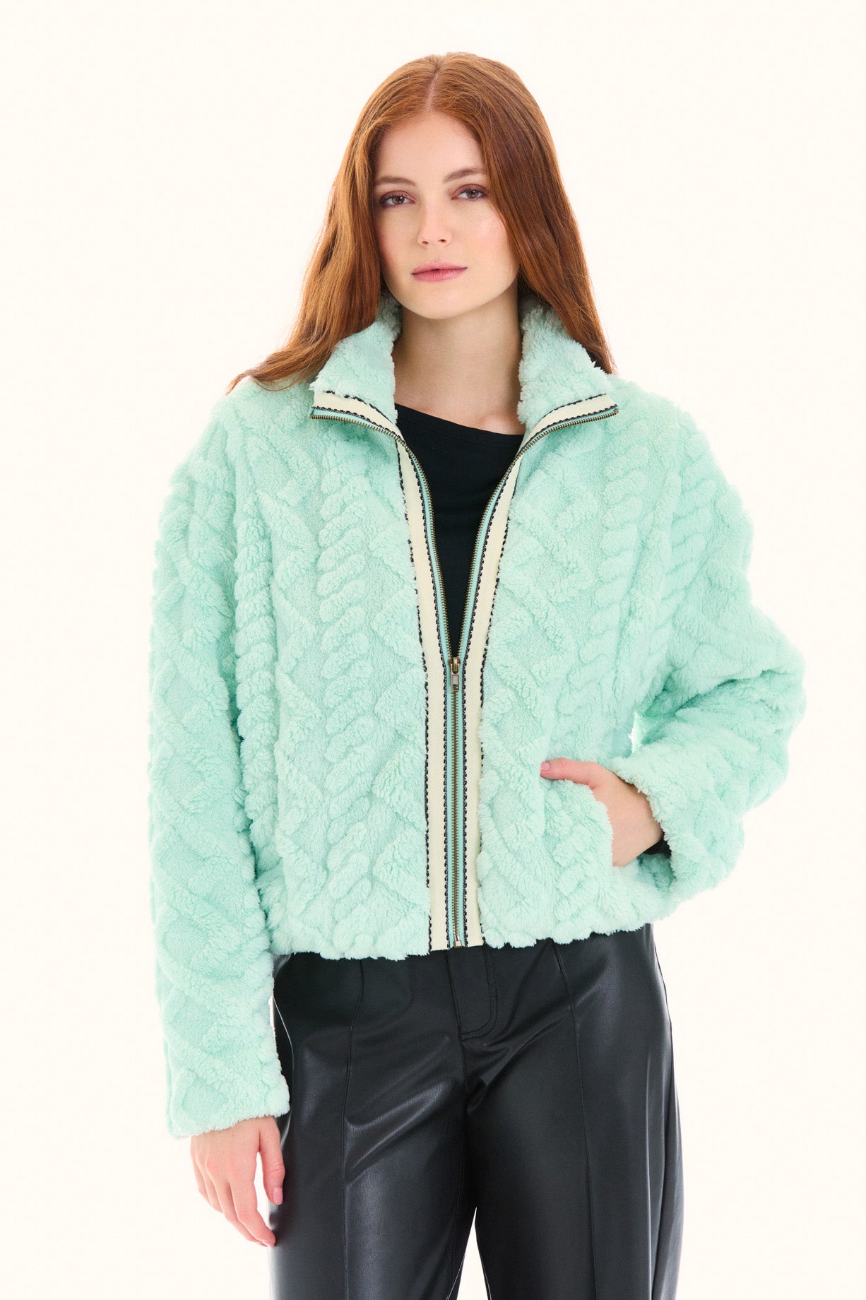 Mint Faux-Fur Jacket