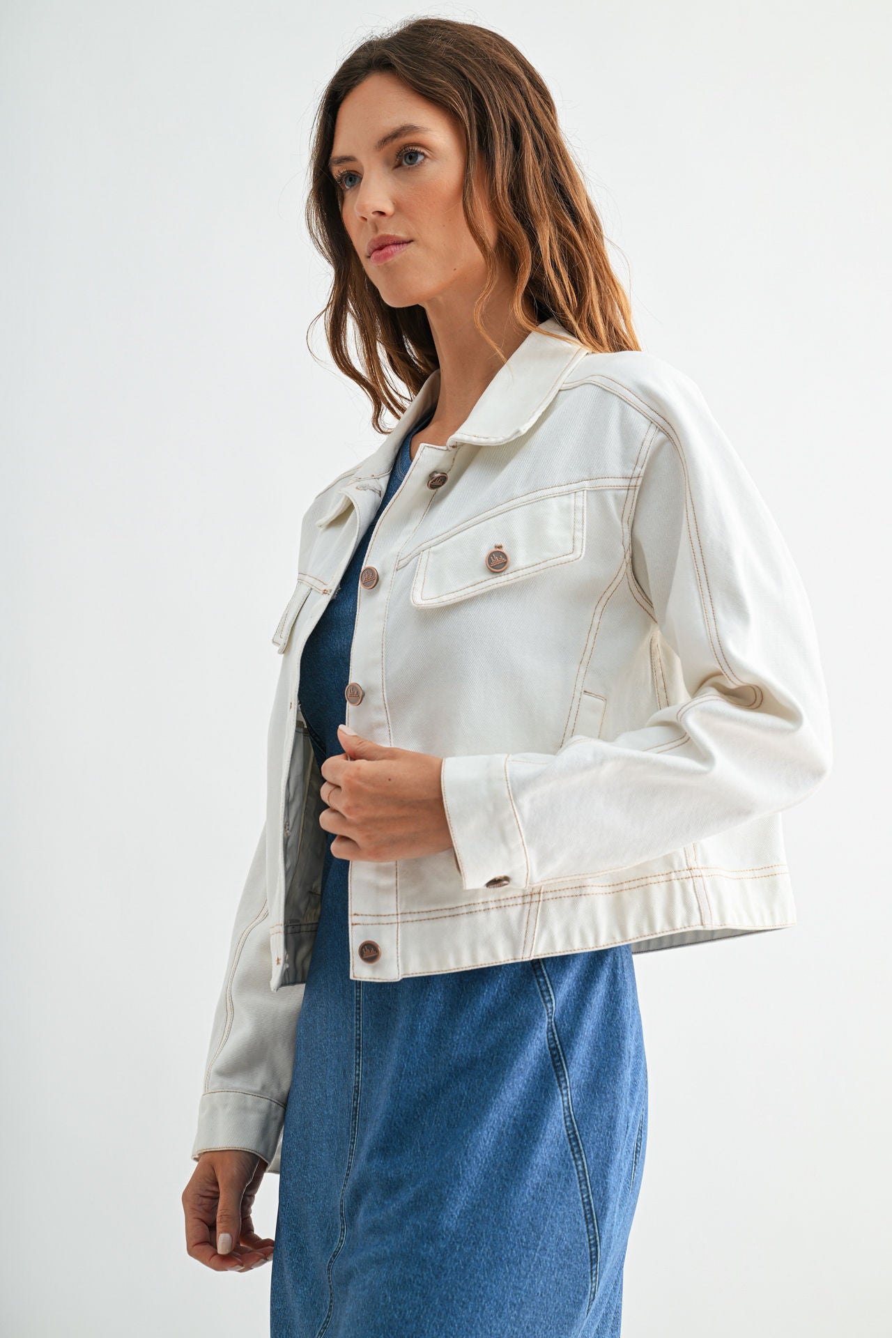 Slant Pocket Jacket Ivory