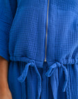 Cobalt Zip Front Braided Jacket