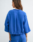 Cobalt Zip Front Braided Jacket