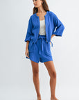 Cobalt Zip Front Braided Jacket