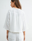 White Zip Front Braided Jacket