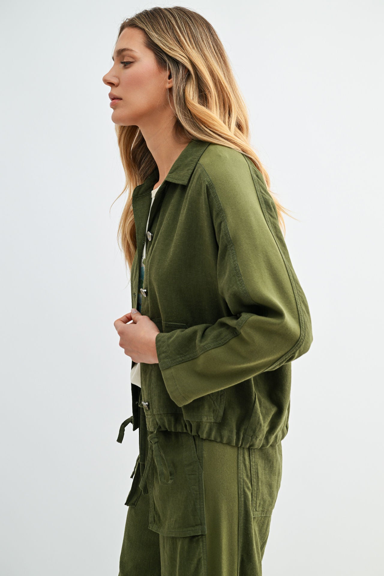 Pine Cropped Dolman Sleeve Jacket